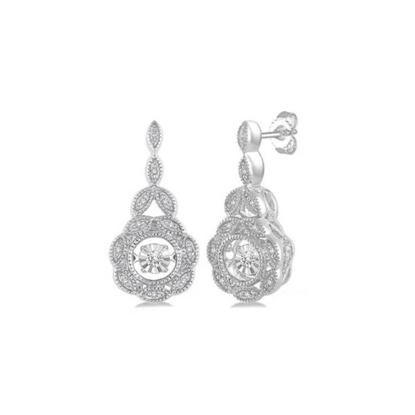 Unique Beaded Earrings For Playful Fashion-Sterling Silver 1/20ctw Rock N' Diamond Earrings