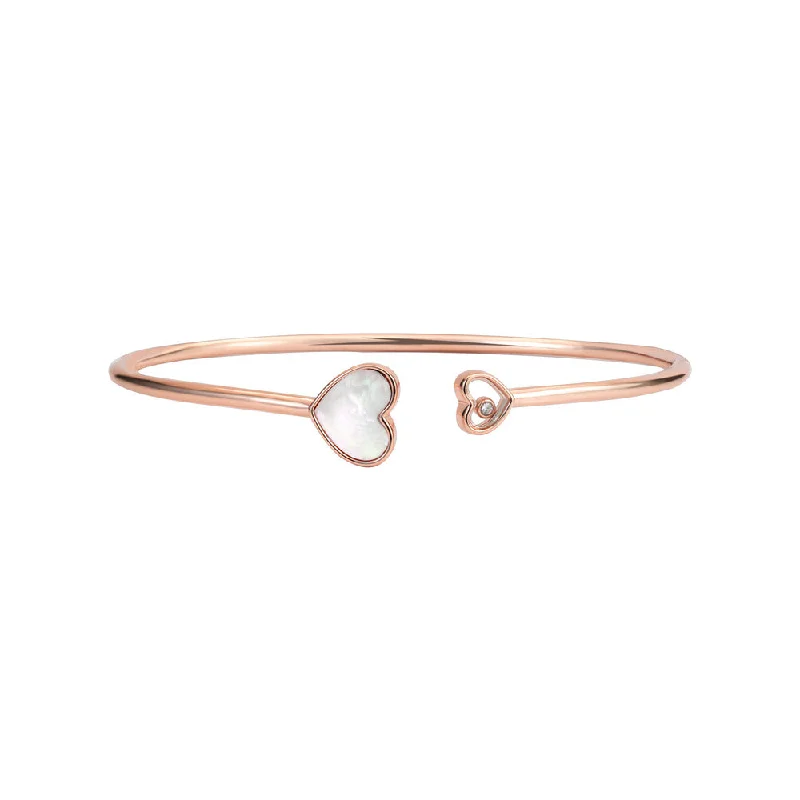 Bangles With Feather Details-Women Rose Gold Bangle