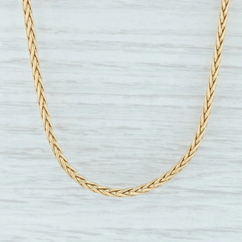 Classic Pearl Necklaces For Brides-Designer Wheat Chain Necklace 18k Yellow Gold 17" Diamond Hook Clasp Nordstrom