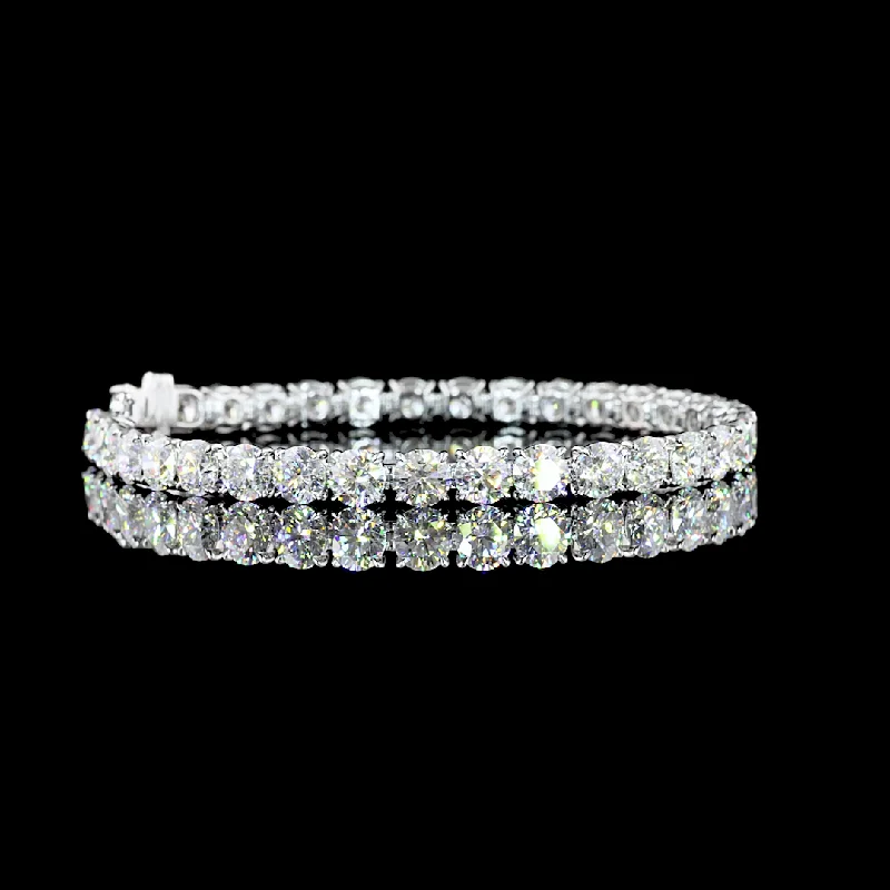 Bracelets For Fall Accessories-14K White Gold Lab Grown Round Diamond Tennis Bracelet BC1435