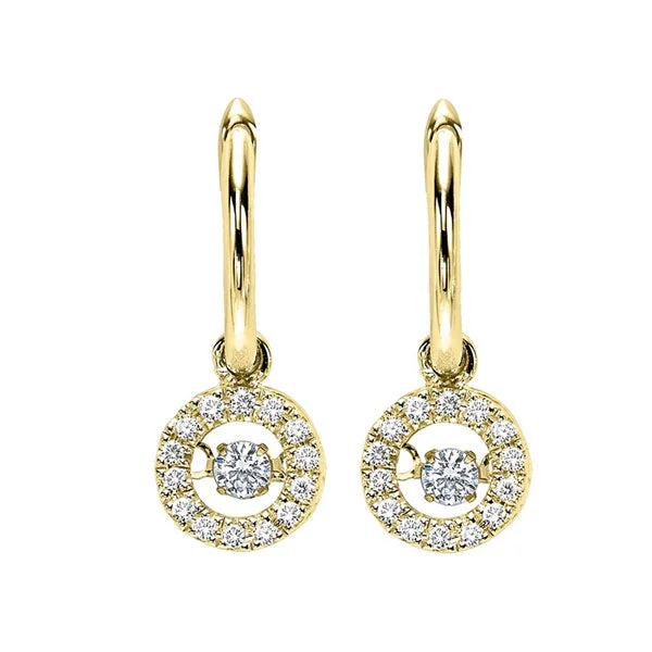 Personalized Earrings With Initials-10K Yellow Gold Diamond Rhythm Of Love Earrings