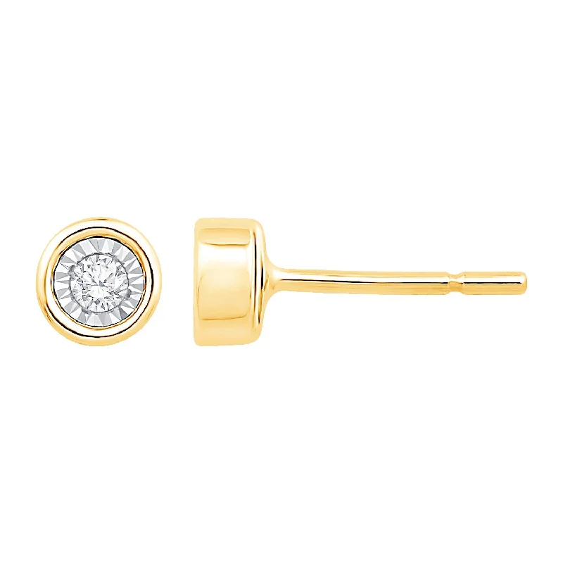 Elegant Swarovski Earrings For Evening Wear-10K Yellow Gold Diamond Earrings