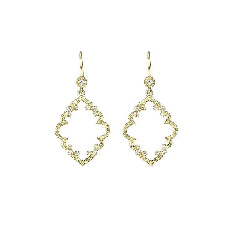 Bold Earrings For Fashion Lovers-Diamond Accent Arabesque Earrings