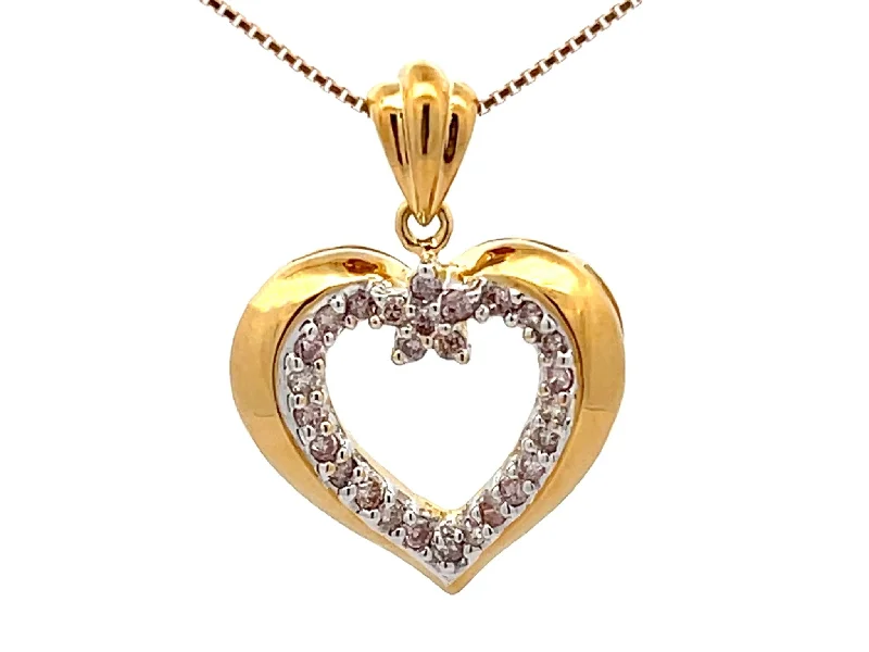 Modern Pearl Necklaces For Wedding Jewelry-Diamond Heart Necklace 18k Yellow Gold