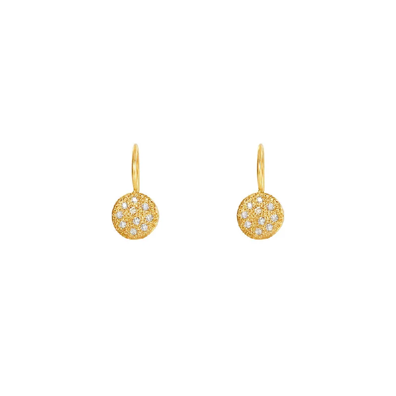 Silver Drop Earrings For Casual Look-14 Karat Yellow Gold CAROLL drop earrings with diamonds