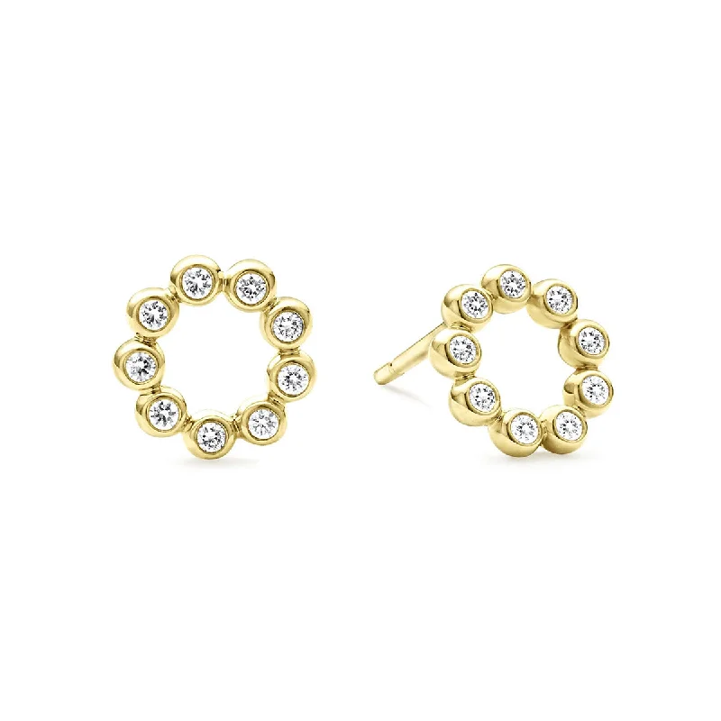 Beautiful Hoop Earrings For Every Day-Diamond Circle Stud Earrings