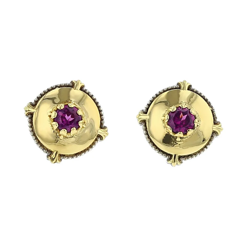 Silver Drop Earrings For Casual Look-Konstantino 18K Yellow Gold/Silver Garnet Artemis Earrings