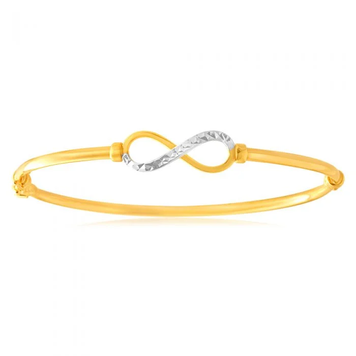 Bangles With Heart Shaped Designs-9ct Gold Bangle