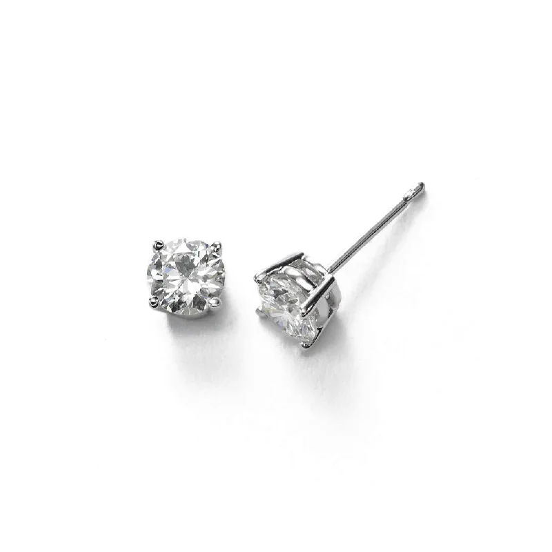 Luxury Gemstone Earrings For Special Occasions-Diamond Stud Earrings, .18 Carat total, H/I, SI, 14K White Gold