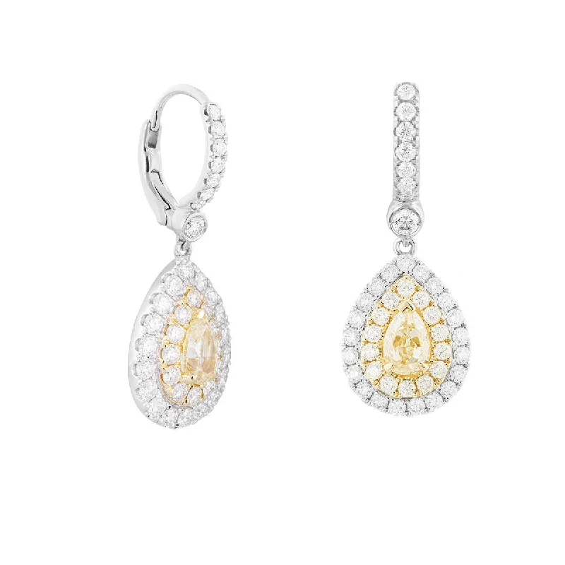 Vintage Drop Earrings For Formal Wear-Earrings with Fancy Diamonds