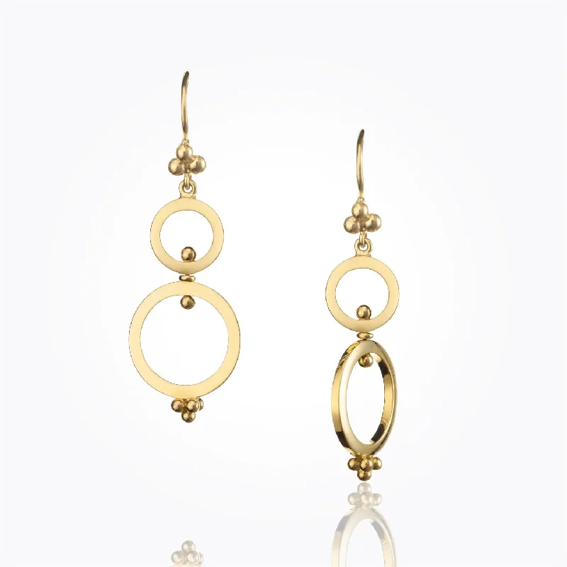 Long Tassel Earrings For Stylish Look-Double Ring Spin Earrings