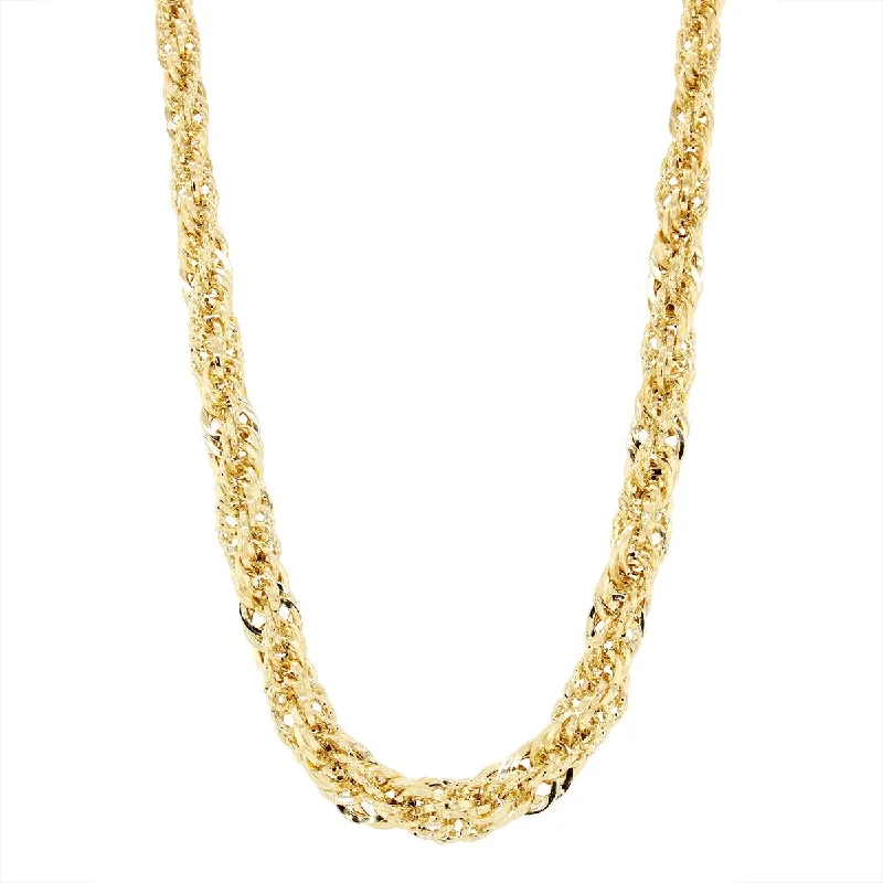 Classic Gold Chain Necklaces For Timeless Fashion-YELLOW GOLD NECKLACE WITH TWISTED MARQUISE LINKS