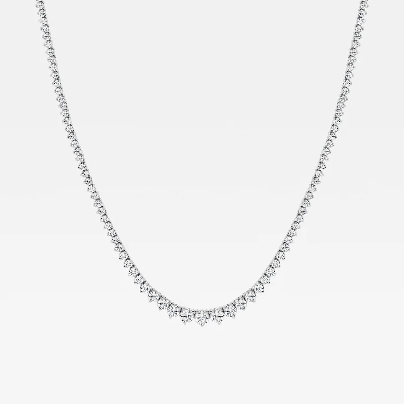 Fashionable Crystal Pendant Necklaces For Chic Looks-8.00 cttw Rivera Necklace with Round Lab Diamond by Mercury Rings