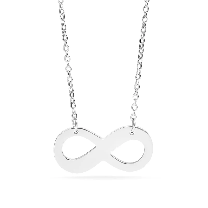 Personalized Birthstone Necklaces For Loved Ones-Stainless Steel Blank Infinity Necklace / SBB0039