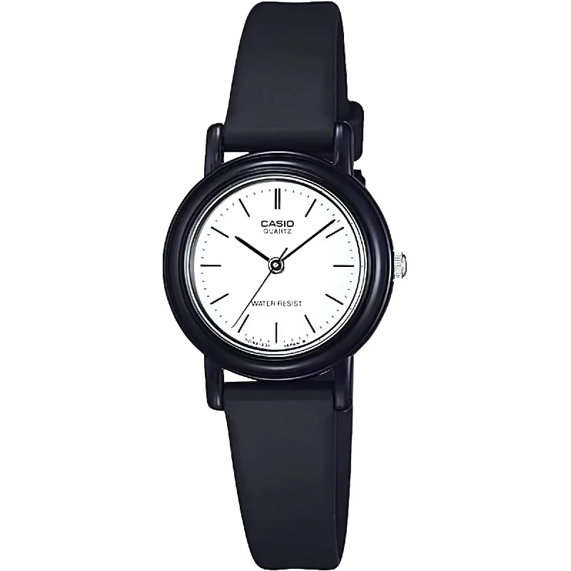 Watches For Year-round Wear-Casio Women's Watch - Quartz White Dial Black Resin Strap Waterproof | LQ-139B-7E