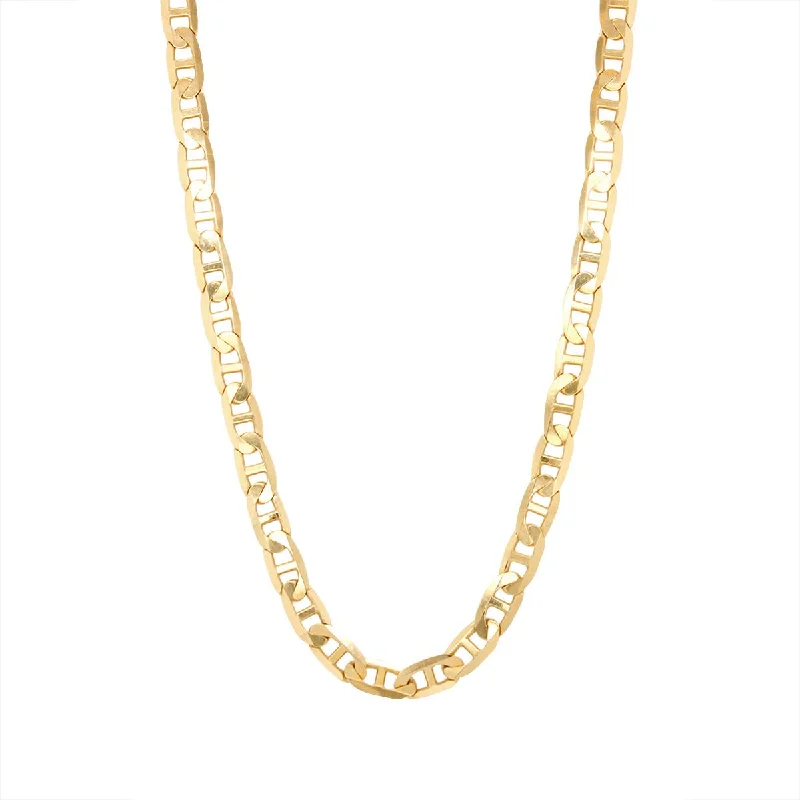 Fashionable Rope Necklaces For Casual Look-YELLOW GOLD MENS MARINER CHAIN NECKLACE