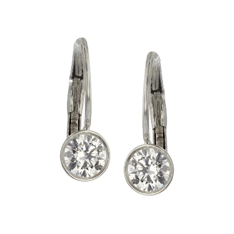 Beautiful Gemstone Earrings For Weddings-Classic Diamond Lever Back Earrings