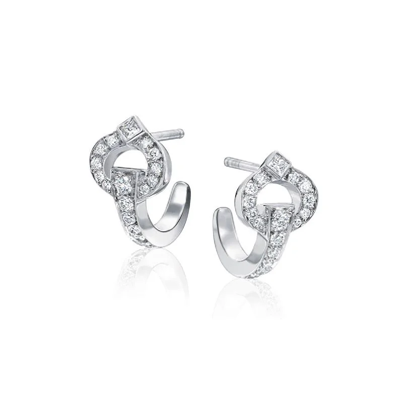 Custom Sterling Silver Earrings For Brides-Gallop 18K Gold Diamond Earrings