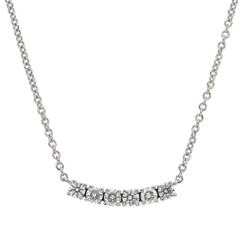 Beautiful Gold Chain Necklaces For Weddings-14K White Gold Diamond Necklace