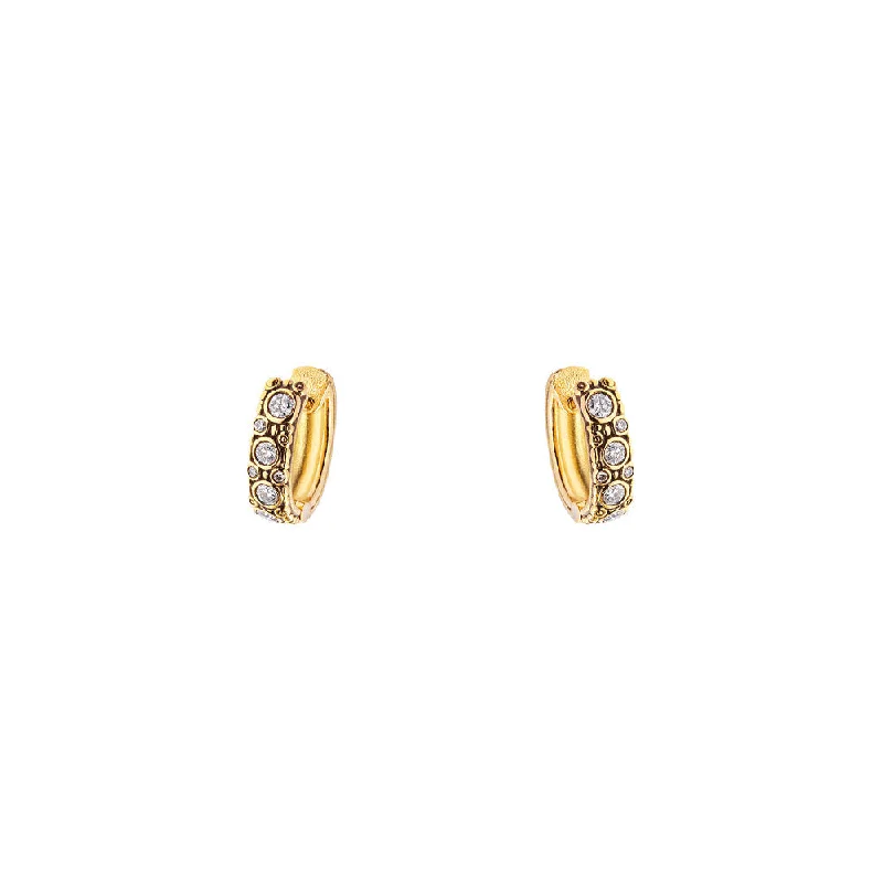 Trendy Resin Earrings For Bold Look-18 karat yellow gold oval hoops with diamonds