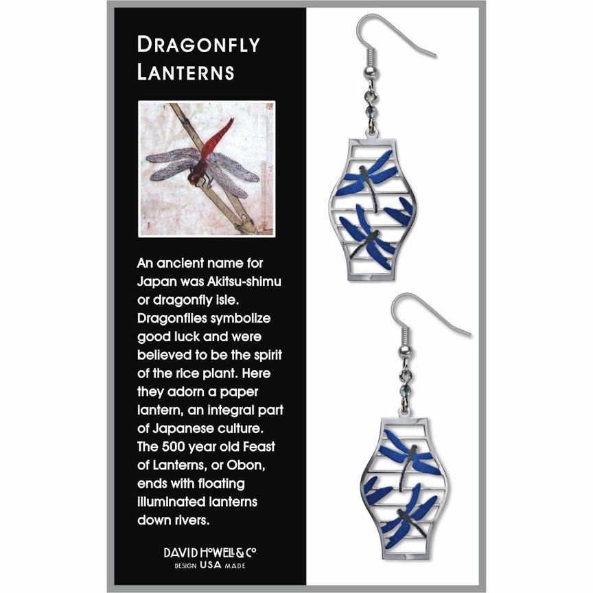 Classic Hoop Earrings For Timeless Look-Dragonfly Lanterns Earrings