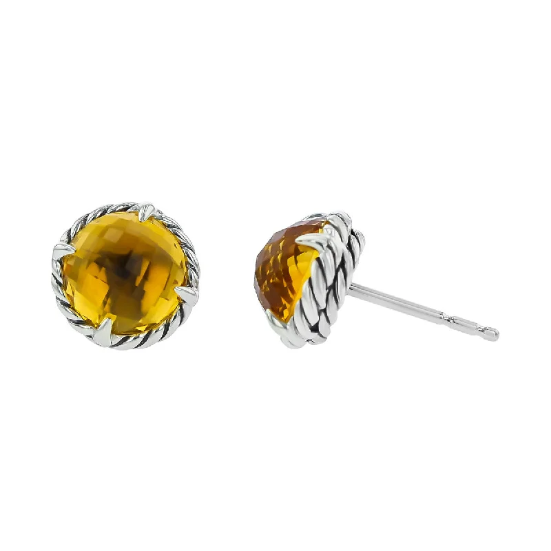 Boho Style Earrings For Free Spirits-David Yurman Chatelaine Earrings with Citrine