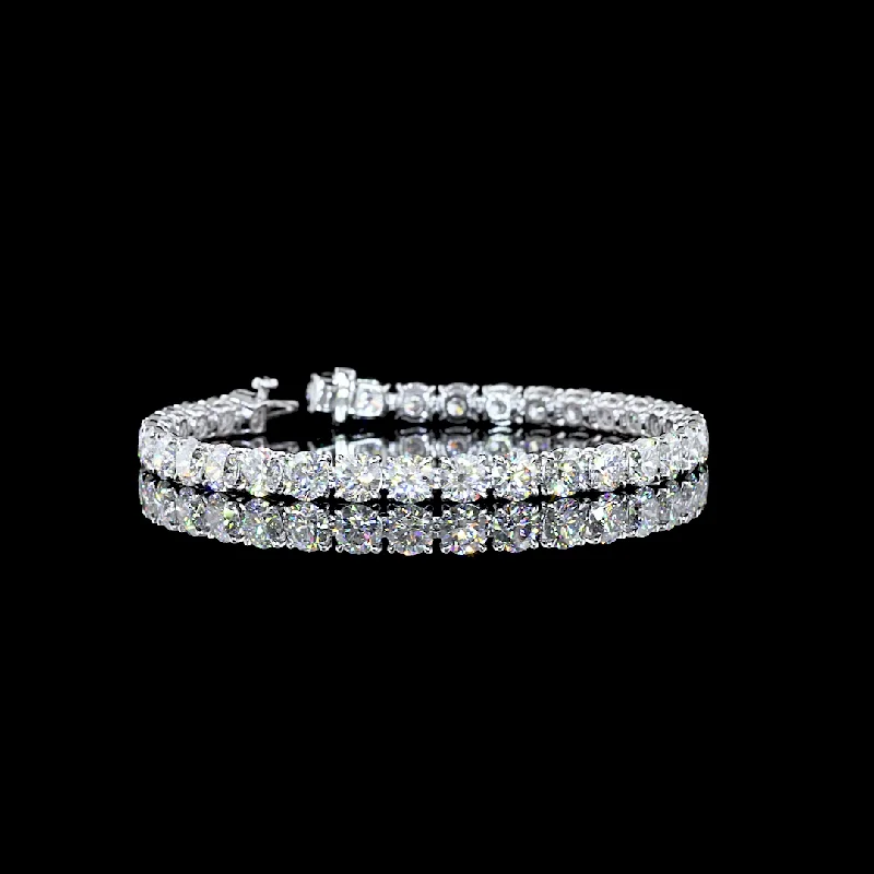 Bracelets For Spring Trends-14K White Gold Lab Grown Round Diamond Tennis Bracelet BC1436