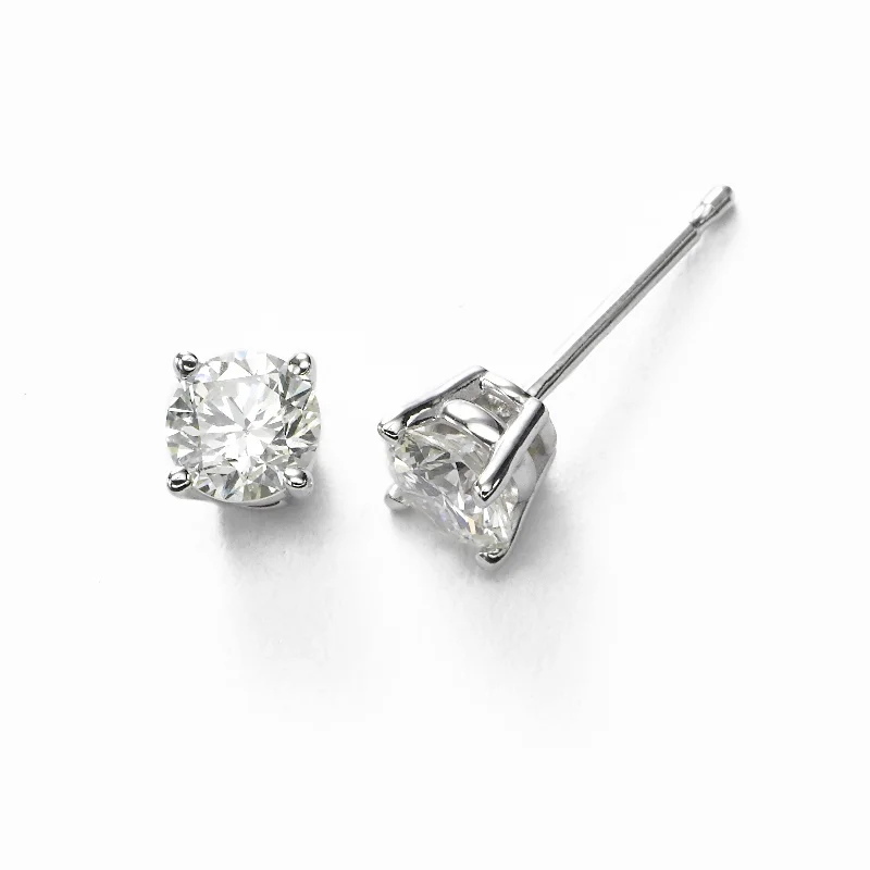 Statement Pearl Earrings For Brides-Diamond Stud Earrings, .30 Carat Total, H/I-SI2, 14K White Gold