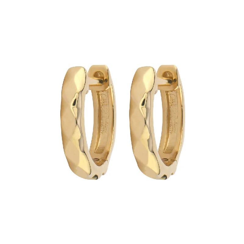 Sleek Silver Earrings For Daily Wear-Gold Textured Hoop Earrings