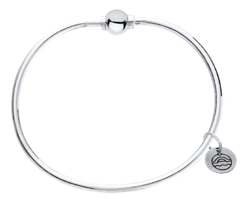 Bracelets For Style Inspiration-Sterling Silver Cape Cod Bracelet with Sterling Silver Bead