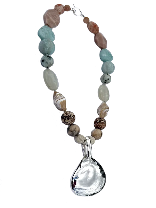 Layered Gemstone Necklaces For Beautiful Style-S. Sebbag Multi-Bead Necklace w Pendant