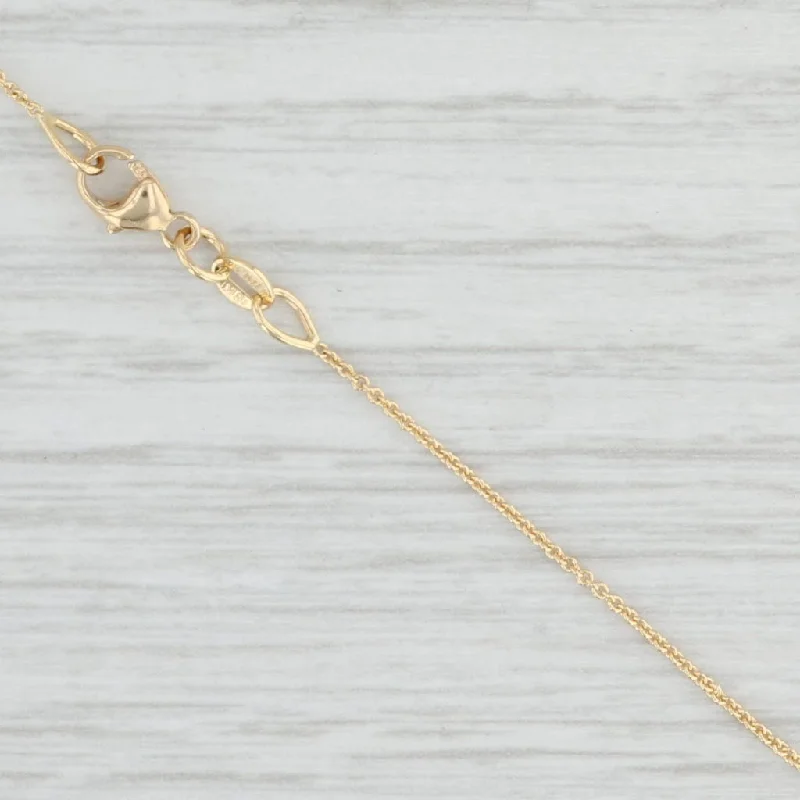 Trendy Gemstone Necklaces For Fashionistas-New Round Curb Chain Necklace 18k Yellow Gold 18" 0.8mm Lobster Clasp