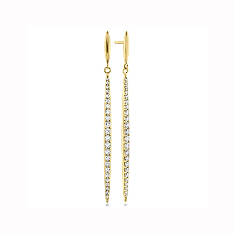 Elegant Gold Drop Earrings For Weddings-HOF Classic Stiletto Earrings