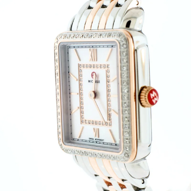 Watches With Polished Finish-Deco II Mid Diamond Two-Tone Rose Gold, Diamond Dial Watch