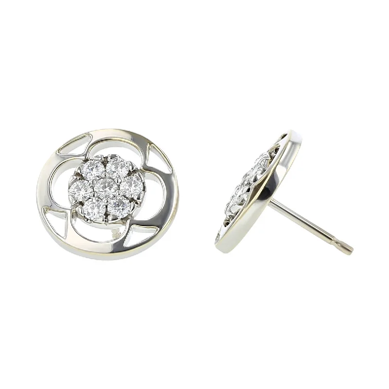 Statement Earrings For Fashionistas-Hearts On Fire Diamond Optima Button Earrings