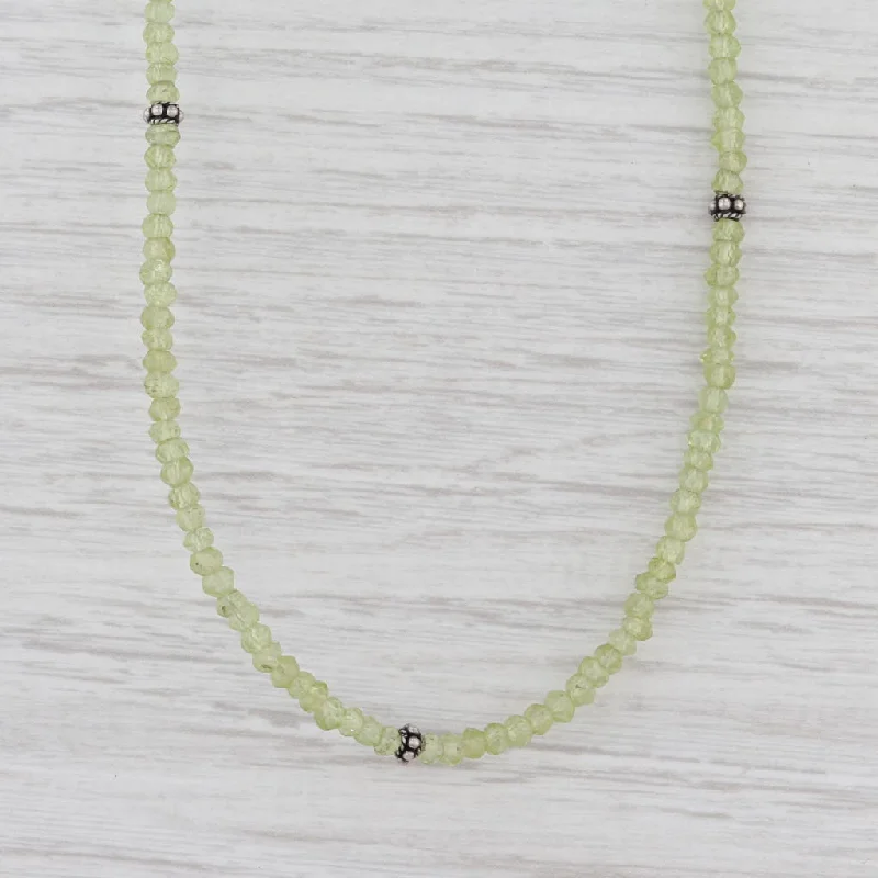 Sterling Silver Heart Necklaces For Gift Ideas-New Nina Nguyen Harmony Bead Necklace Peridot Sterling Silver 32-36.5"