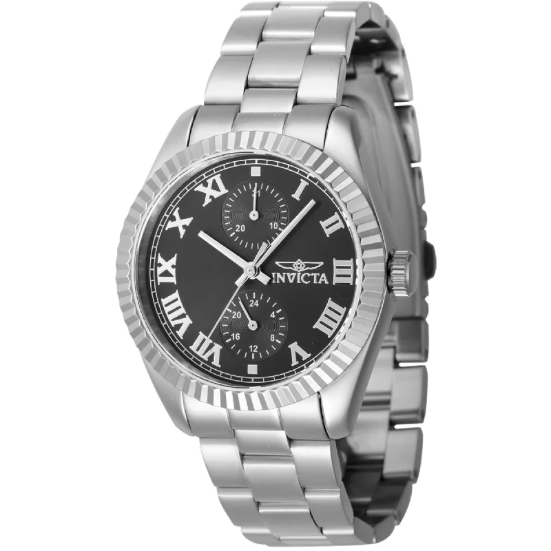 Watches With Luxe Touch-Invicta Women's Quartz Watch - Specialty Black Dial Stainless Steel Bracelet | 47434