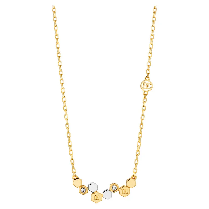 Classic Gold Pendant Necklaces For Formal Wear-Women Favo Two Tone Necklace