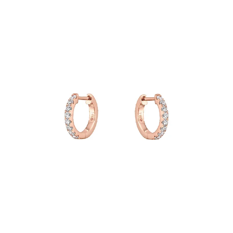 Trendy Resin Drop Earrings For Fashion Lovers-14 Karat Rose Gold Diamond Huggie Earrings