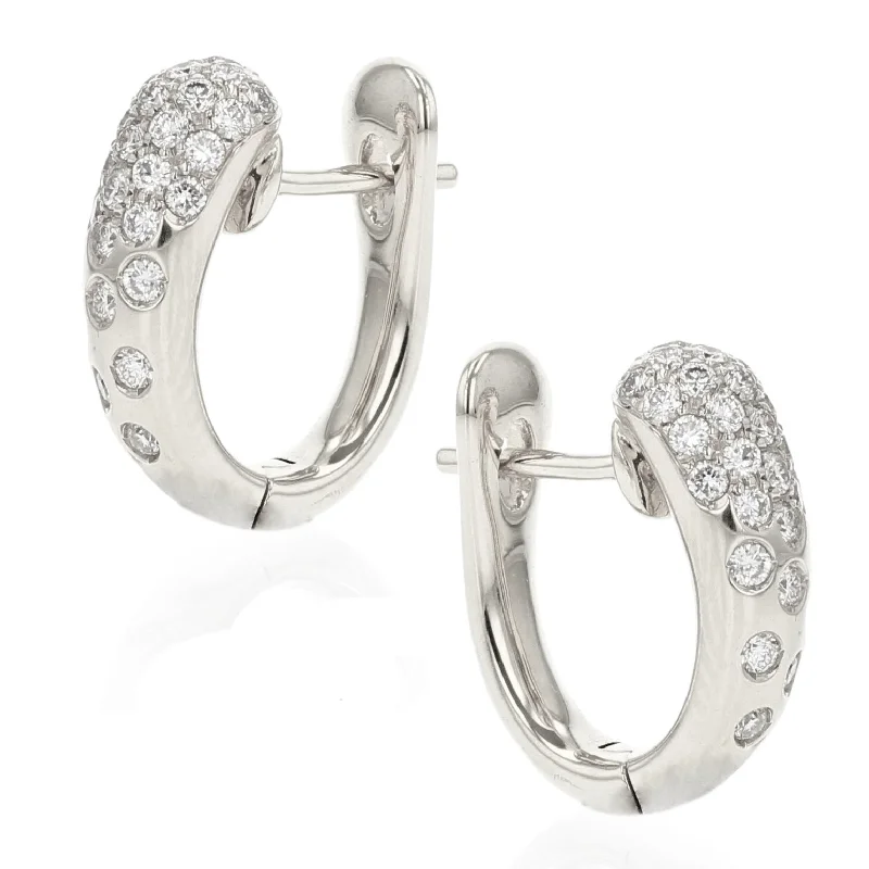 Luxury Diamond Earrings For Wedding Day-Diamond Huggie Earrings