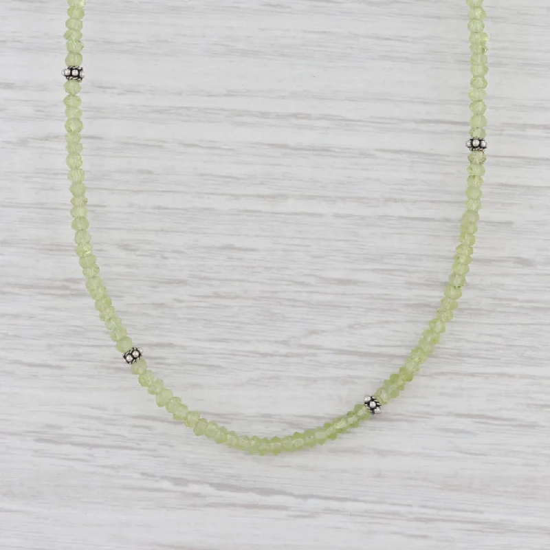 Statement Necklace For Holiday Fashion-New Nina Nguyen Harmony Bead Necklace Peridot Sterling Silver 15.5-18.5"