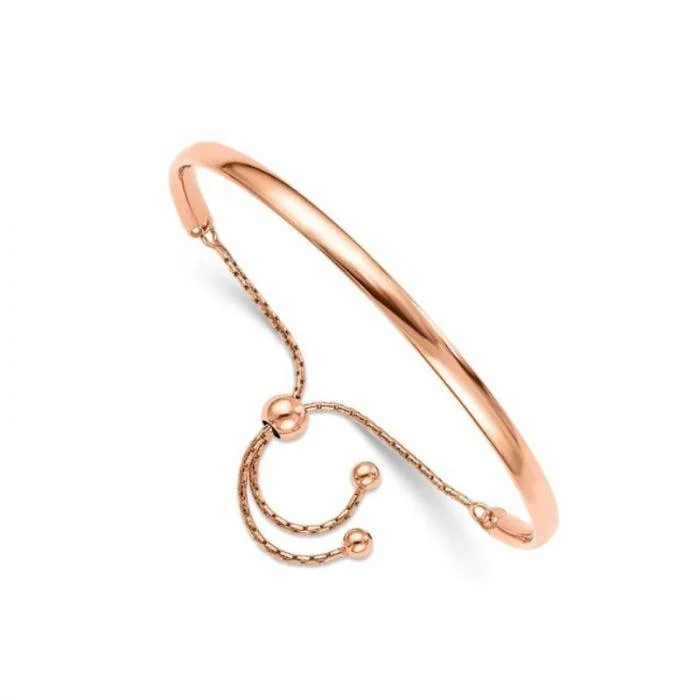 Bangles For Elegant Statement-Sterling Silver Rose Gold-Plated Women’s Adjustable Bangle