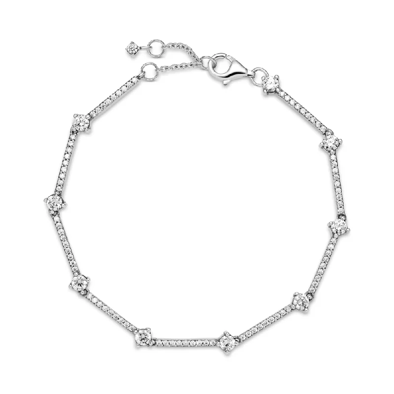 Bracelets With Diamond Accents-Sparkling Pavé Bars Bracelet - Rose 599217C02