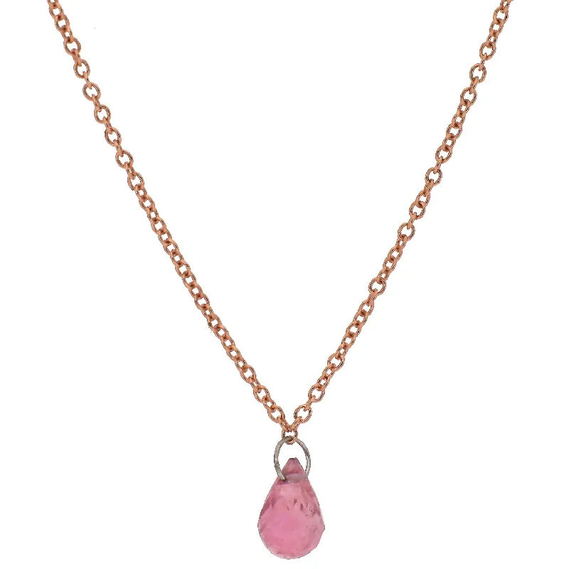 Elegant Bead Necklaces For Trendy Looks-14K Rose Gold and Pink Tourmaline Necklace