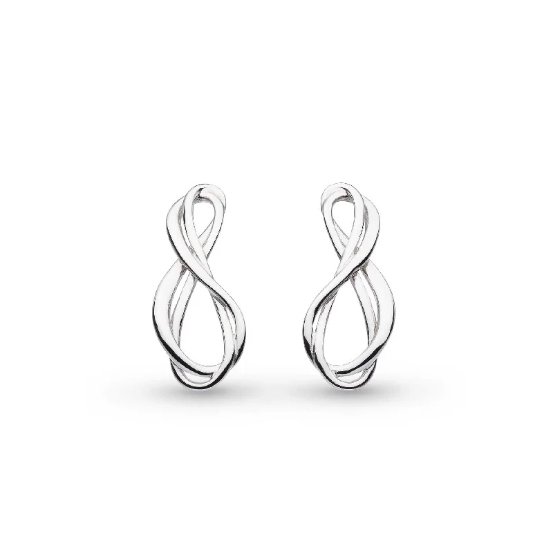 Chunky Earrings For Bold Fashion Statements-Intertwined Drop Earrings, Sterling Silver