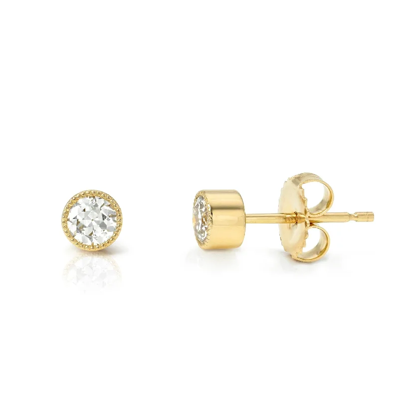 Rose Gold Earrings For Bridesmaids-GABBY STUDS