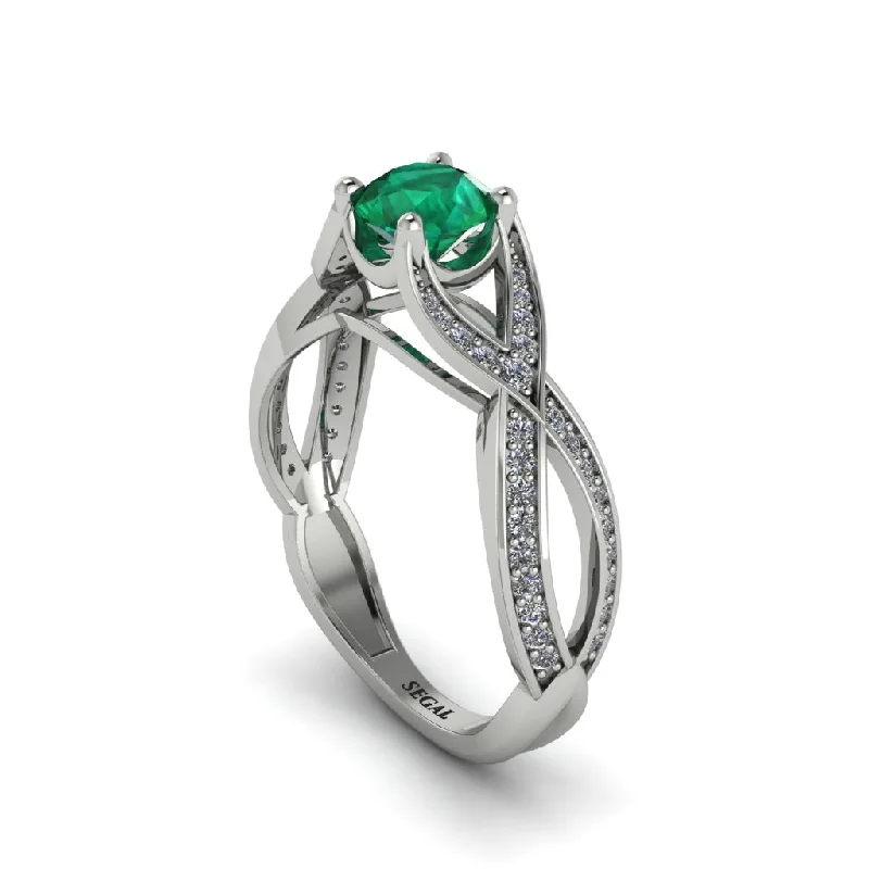 Classic Gold Rings For Timeless Style-Emerald Eternal Twist Engagement Ring - Maisie No. 6