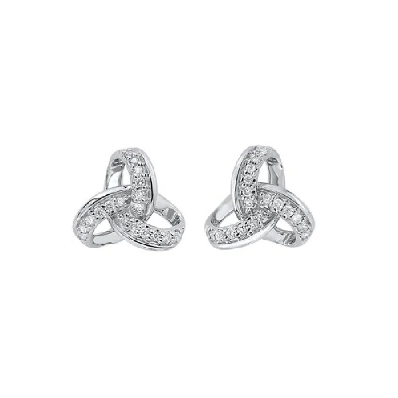 Bold Acrylic Earrings For Statement Style-White Gold Knot Style Earrings