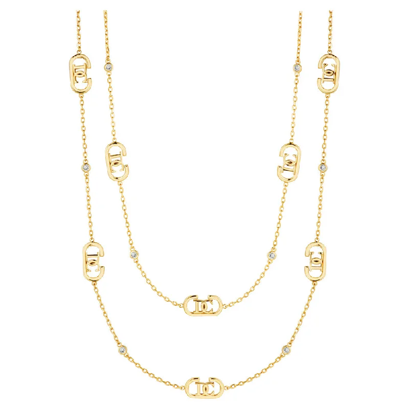 Elegant Gemstone Necklaces For Weddings-Women Voga Gold Necklace