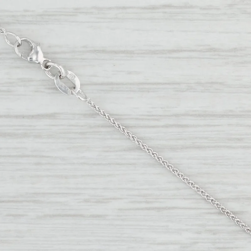 Custom Gold Necklaces For Thoughtful Gifts-New Spiga Wheat Chain Necklace 14k White Gold 16" 0.9mm Lobster Clasp